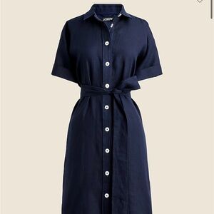 J. Crew Dark Blue Midi Dress with Buttons